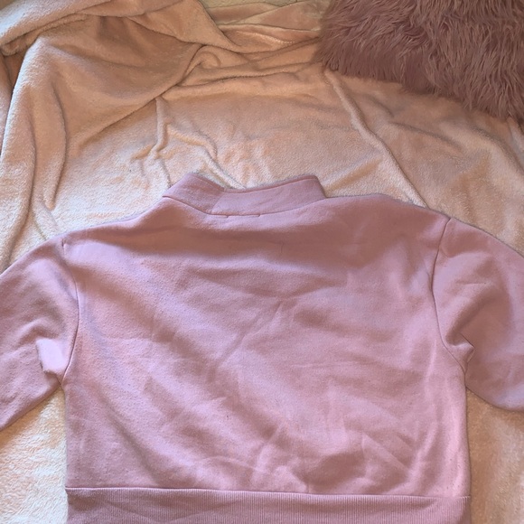 Soft Pink Sweatsuit Jumper Set with Shorts - Picture 6 of 6